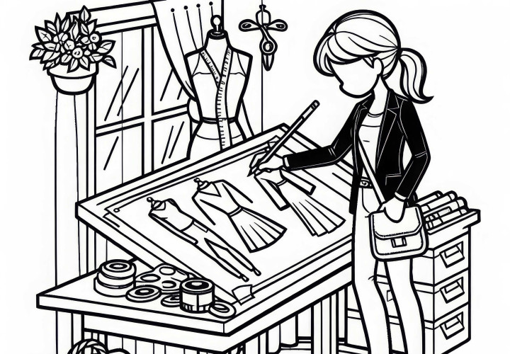 Fashion Designer Coloring Page Simple Free Fashion Designer Coloring Page Simple Free