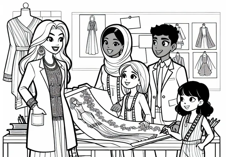 Mode designere diskuterer forslag - gratis malebog