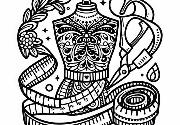 Malebog af en modedesigner med målebånd - Nem og gratis