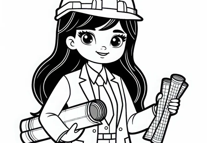 Brezplačna barvna slika gradbene inženirke