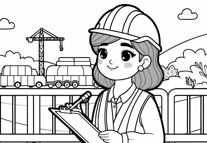 Bauingenieurin führt Sicherheitskontrolle durch – Malvorlage kostenlos Bauingenieurin führt Sicherheitskontrolle durch – Malvorlage kostenlos