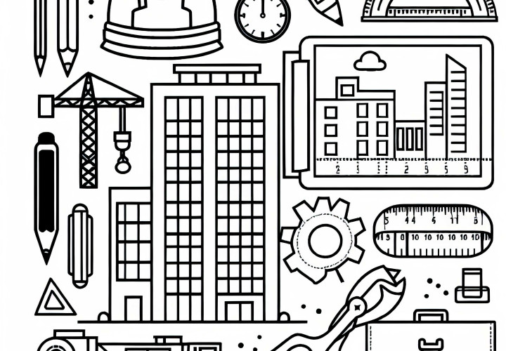 Bauplan eines Bauingenieurs – Malvorlage gratis Bauplan eines Bauingenieurs – Malvorlage gratis