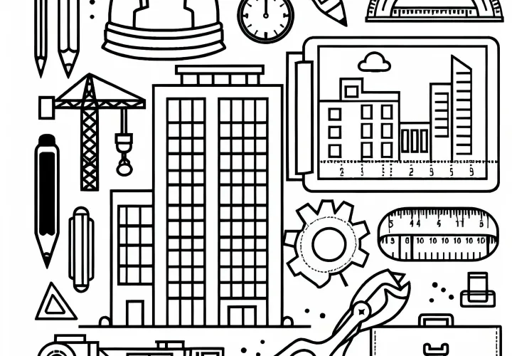 Načrt gradbenega inženirja – Barvna predloga brezplačno