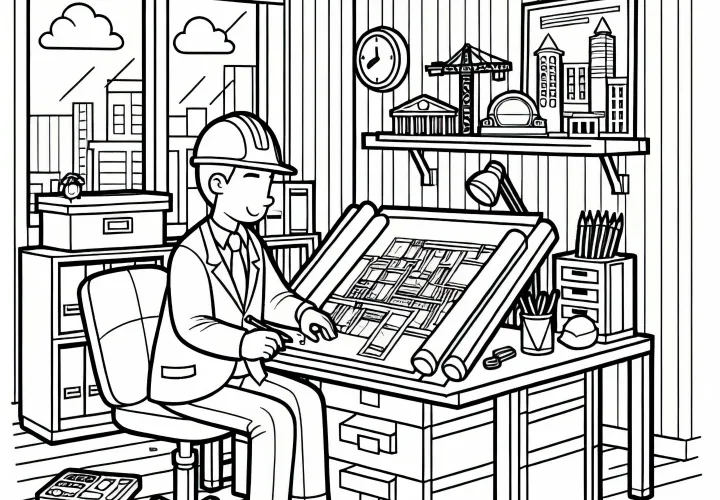 Inženirska pisarna gradbenega inženirja - Brezplačna barvanka