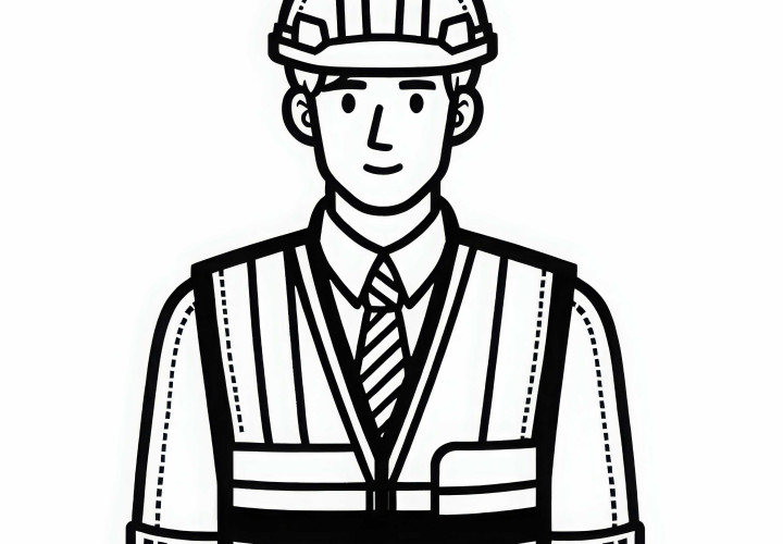 Sicherheitsweste für Bauingenieur Ausmalbild Gratis Sicherheitsweste für Bauingenieur Ausmalbild Gratis