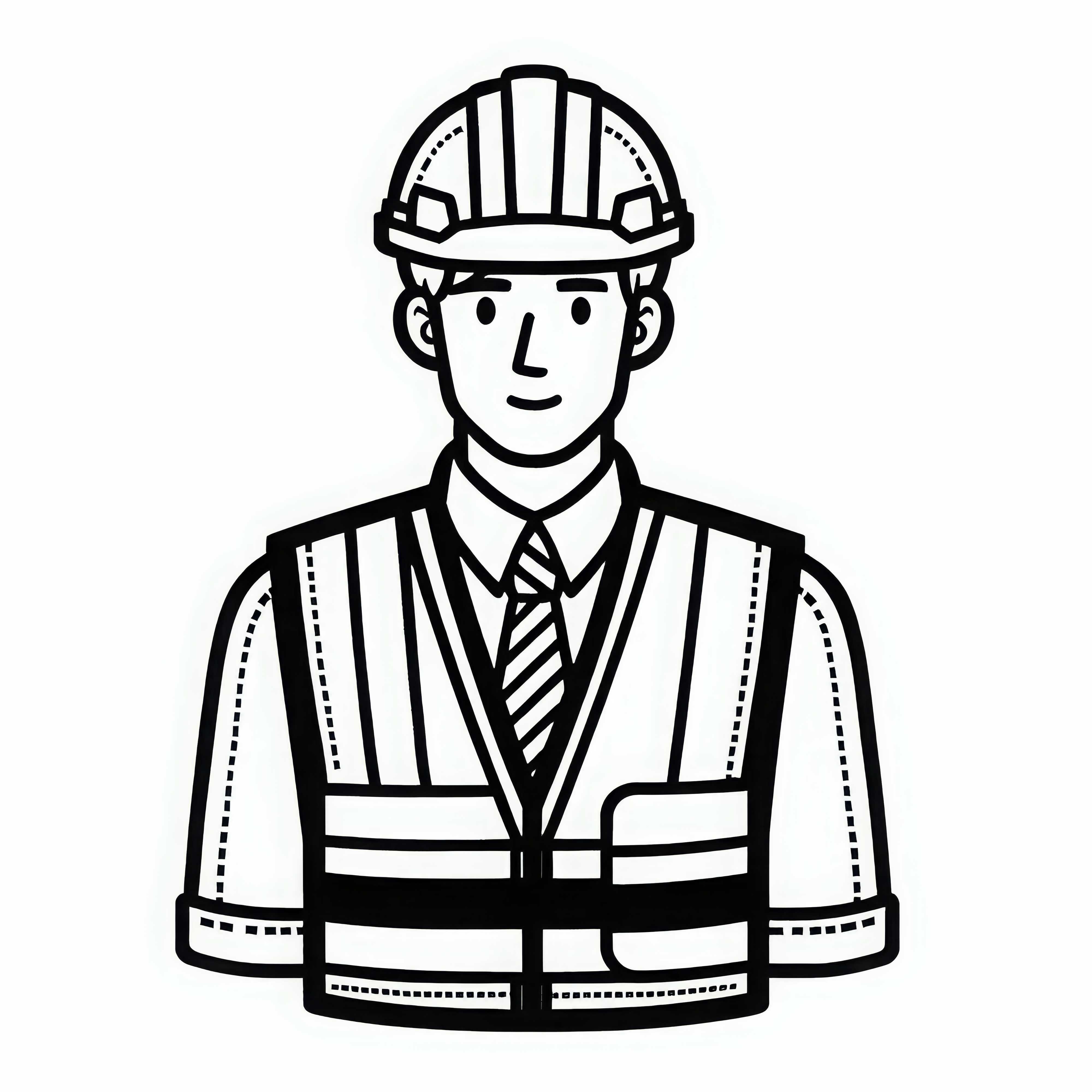 Sicherheitsweste für Bauingenieur Ausmalbild Gratis