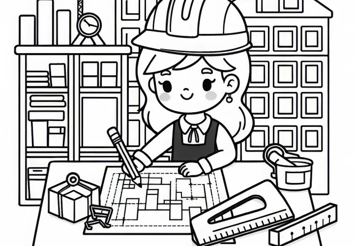 Architektin Malvorlage Kostenlos zum Ausdrucken und Ausmalen