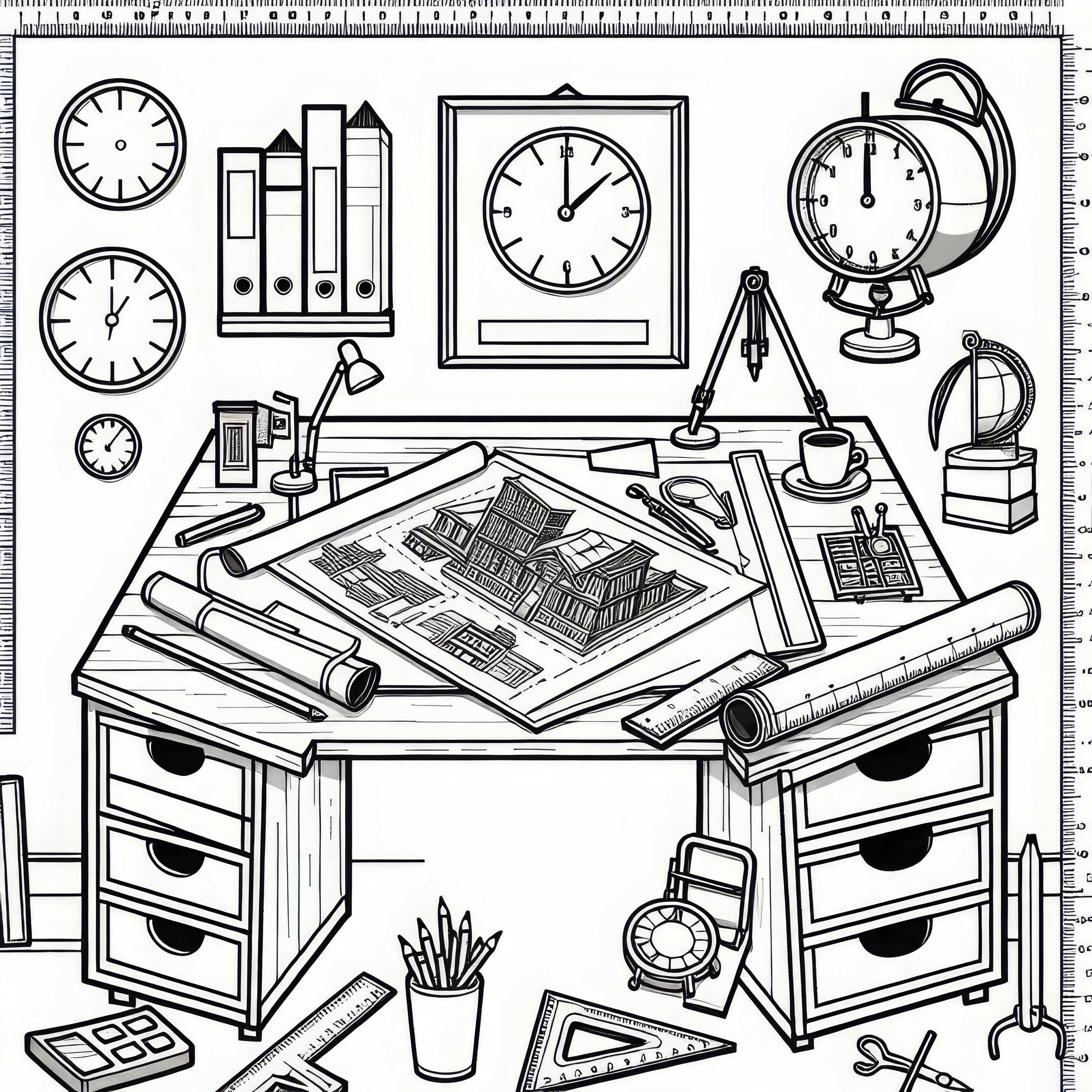 Architektenbüro Ausmalbild Gratis