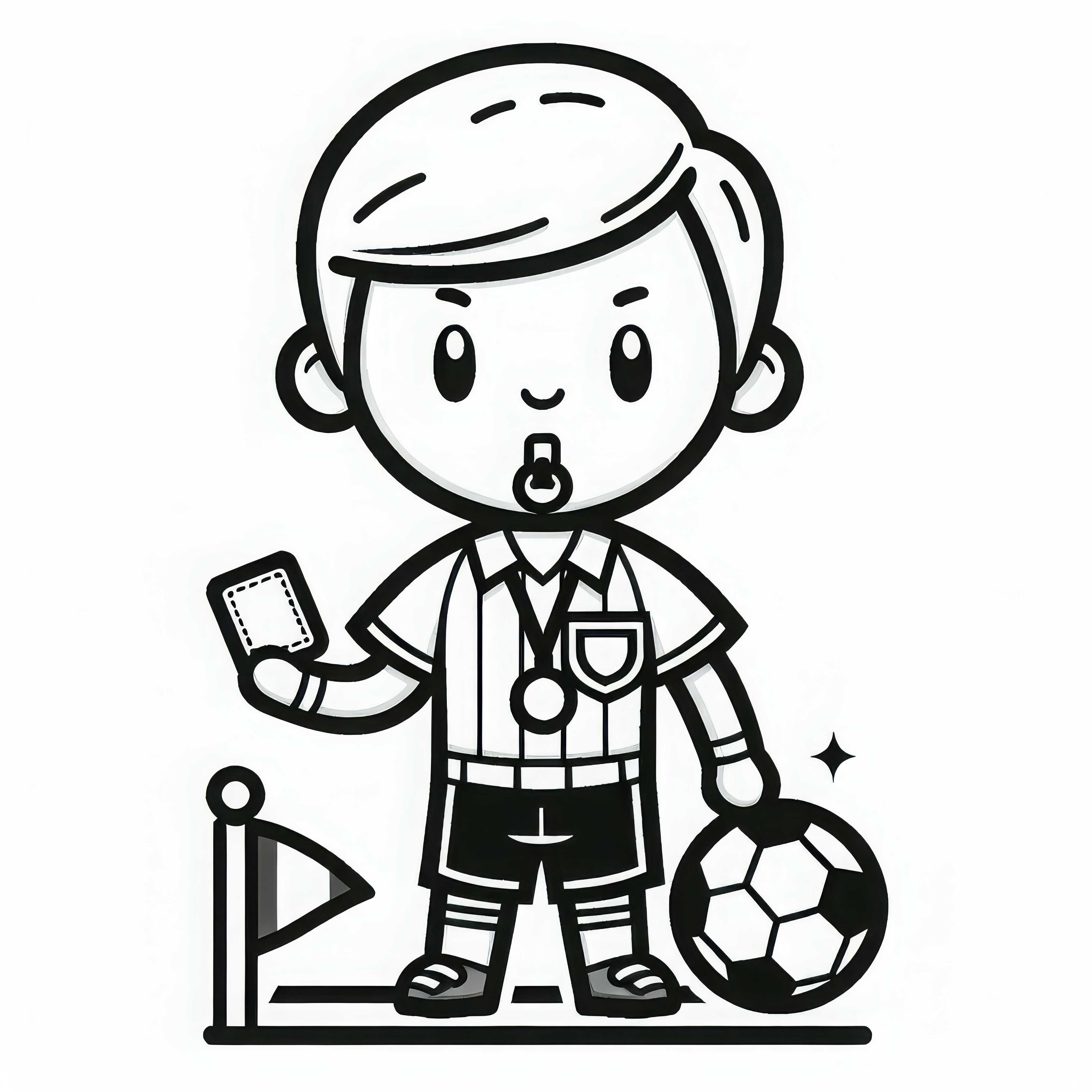Template pewarna gratis untuk wasit sepak bola