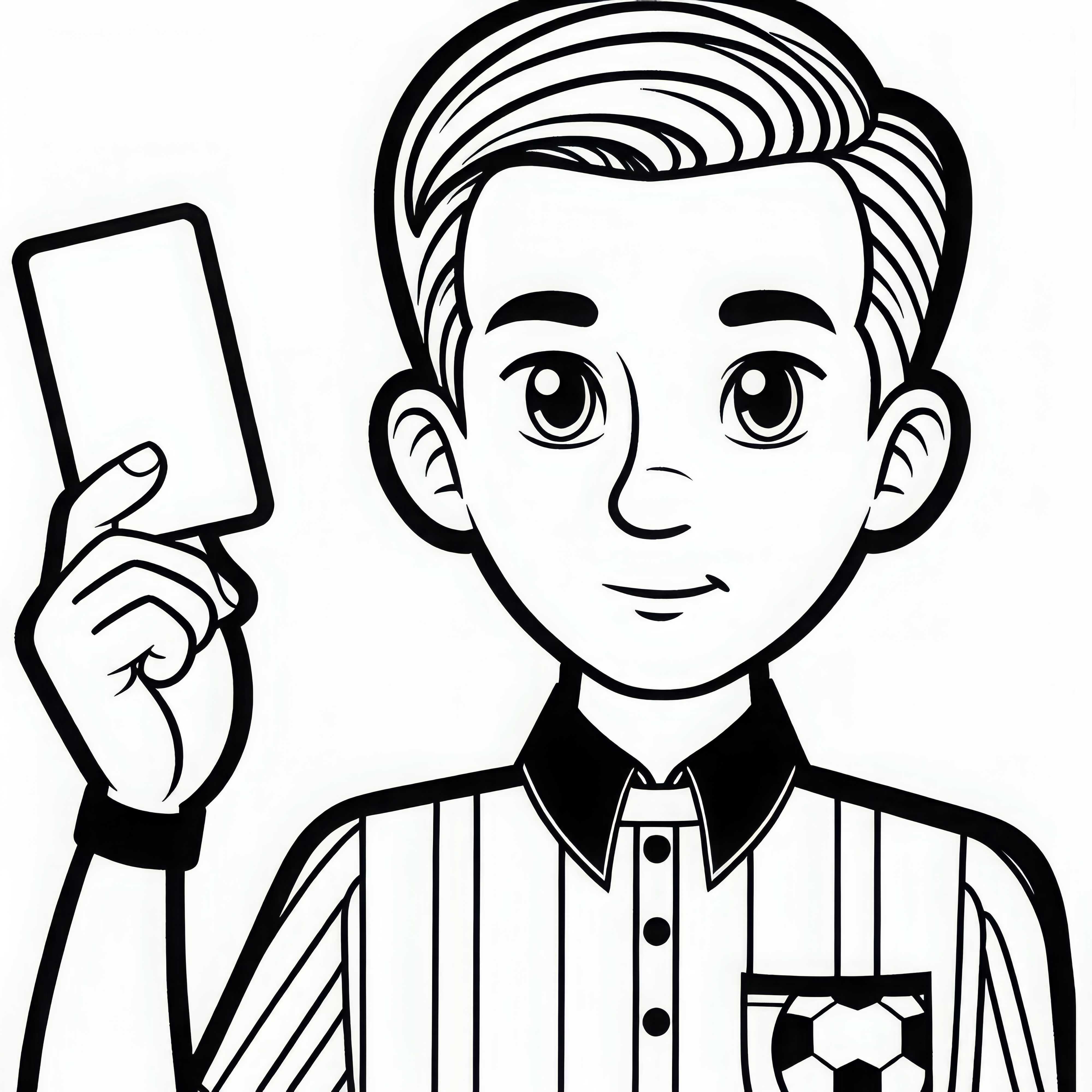 Wasit sepak bola memberikan kartu kuning atau merah – Lembar mewarnai gratis