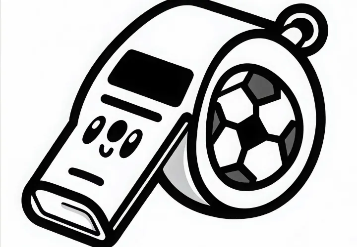 Pfeife eines Fußballschiedsrichters – Malvorlage kostenlos