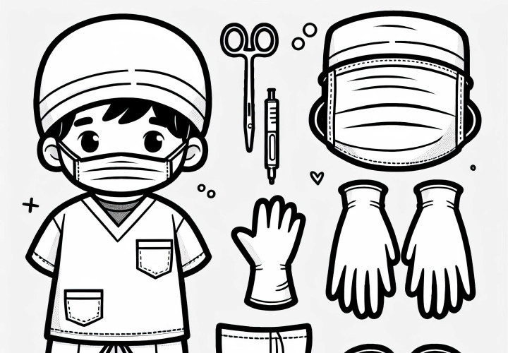 Sterile OP-Kleidung für Chirurgen als Ausmalbild zum kostenlosen Download Sterile OP-Kleidung für Chirurgen als Ausmalbild zum kostenlosen Download