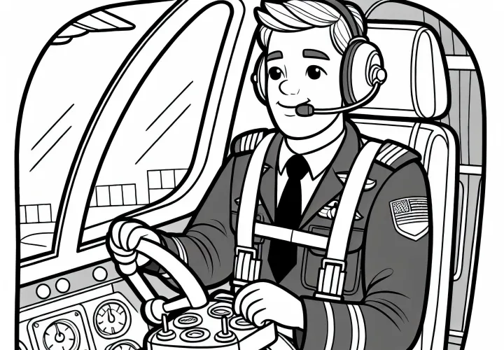 Helikopterpilot i cockpittet - Malebillede gratis