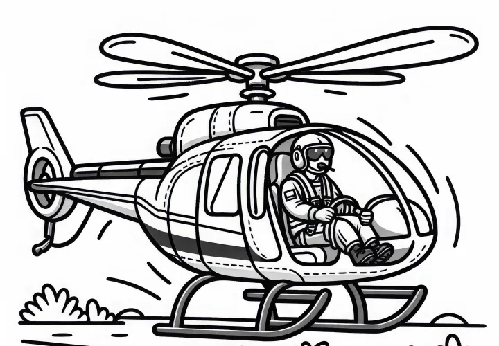 Helikopterpilot letter fra landingsplads - Malebog gratis