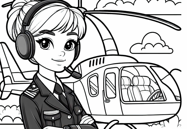 Hubschrauberpilot – Malvorlage Gratis Hubschrauberpilot – Malvorlage Gratis