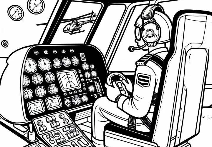 Helikopterpilot overvåger instrumenter under flyvning – Malerark gratis
