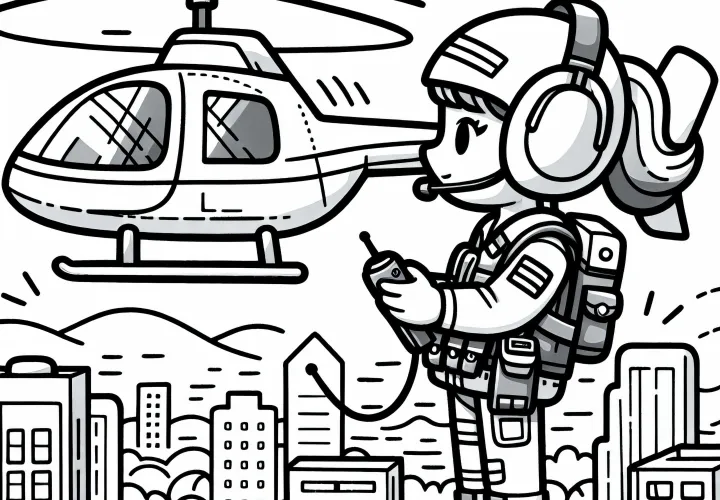 Gratis udskriftsvenligt maleblad af helikopterpilot