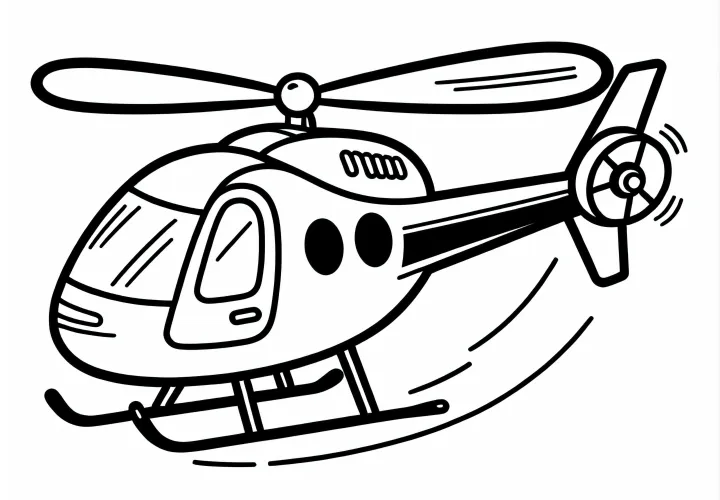 Helikopter farvelægningsskabelon enkel gratis