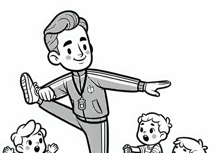 Sportlehrer Malvorlage Einfach Gratis