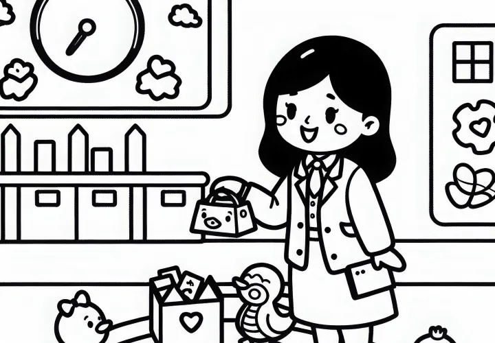 Børnehavepædagog organiserer en legercirkel – Gratis at downloade malervejledning