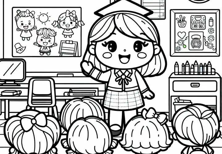 Gratis farvelægningsark til børnehave - Gratis udmalingsbillede til børn