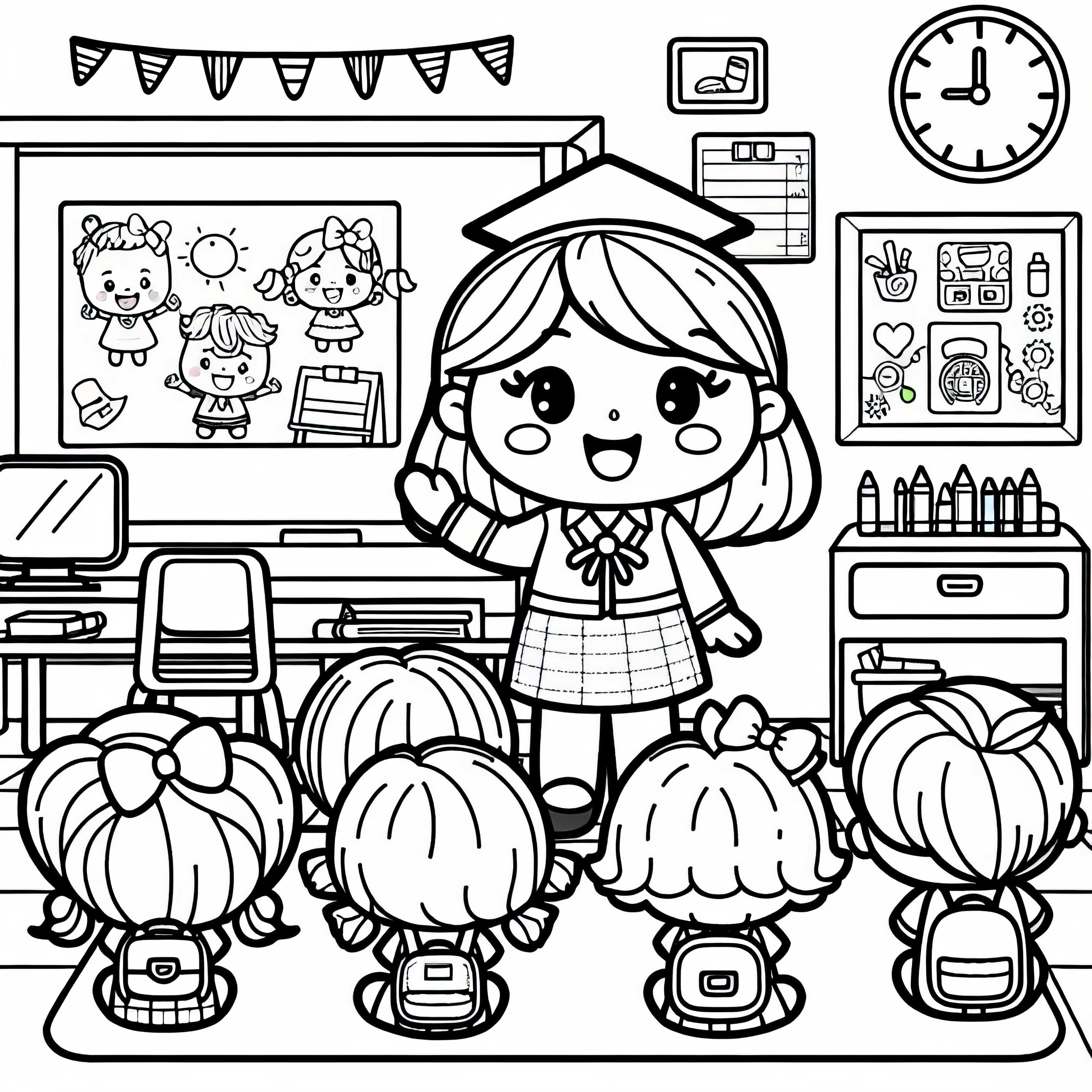 Disegno da colorare per asilo – Immagine da colorare gratuita per bambini