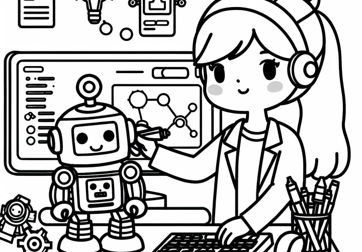 Roboterentwicklerin Malvorlage gratis Roboterentwicklerin Malvorlage gratis