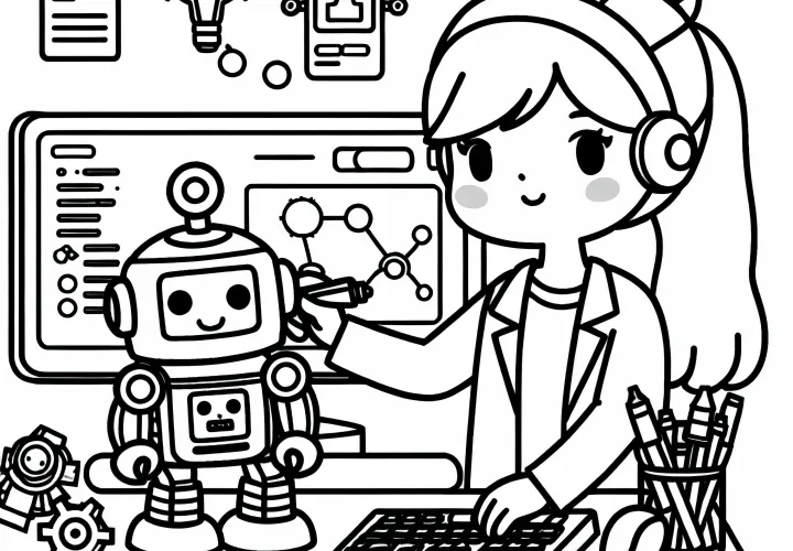 Gratis farvelægningsside til robotudvikler