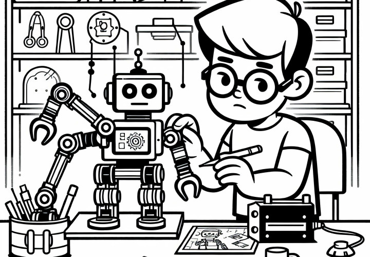 Roboterentwickler Malvorlage Roboterentwickler Malvorlage