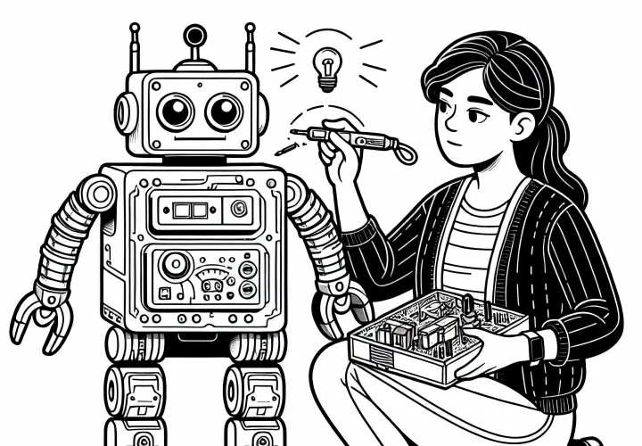 Robotudvikler indsætter sensorer i robotter - Malebog gratis