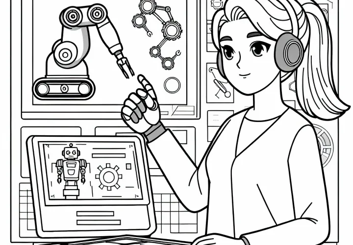 Robotudvikler simulerer bevægelsesmønstre med software – Malebillede gratis