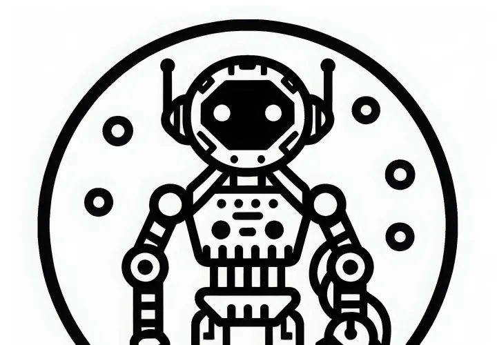 Futuristisk robot farvelægningsbillede simpel gratis