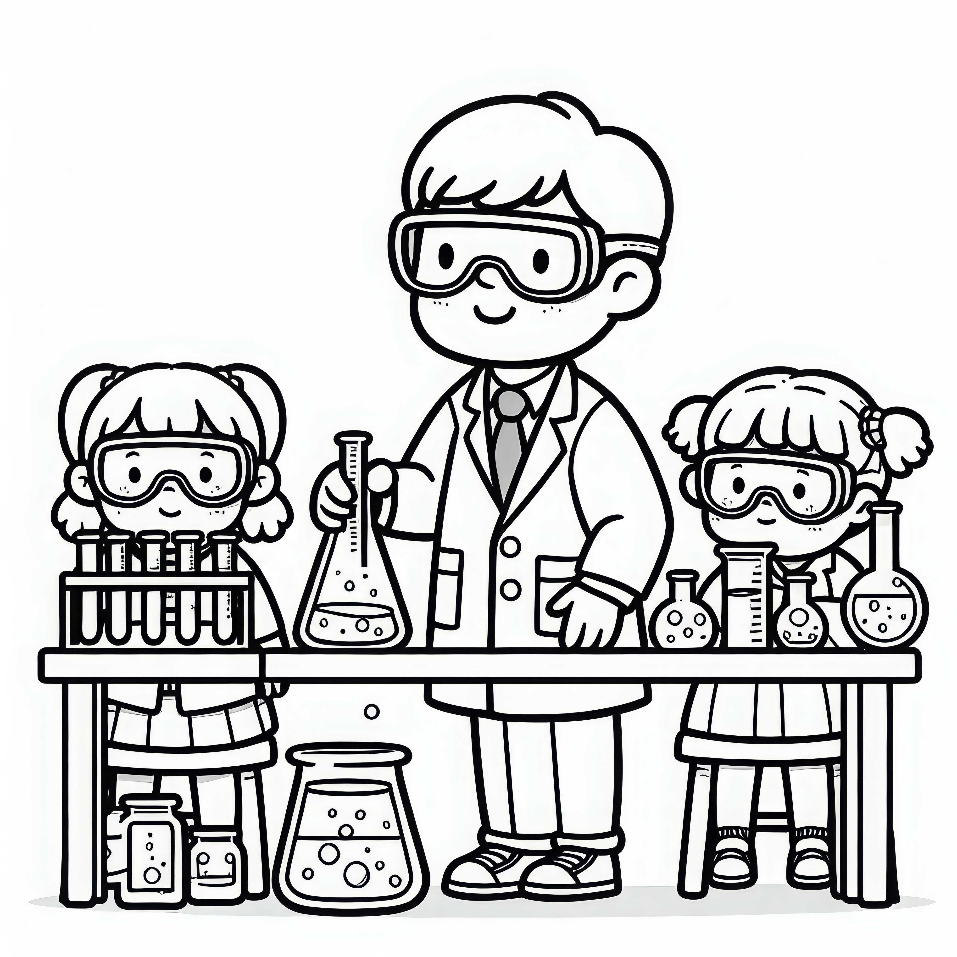 Plantilla de colorear de químico gratis - Imagen para colorear gratuita para creativos