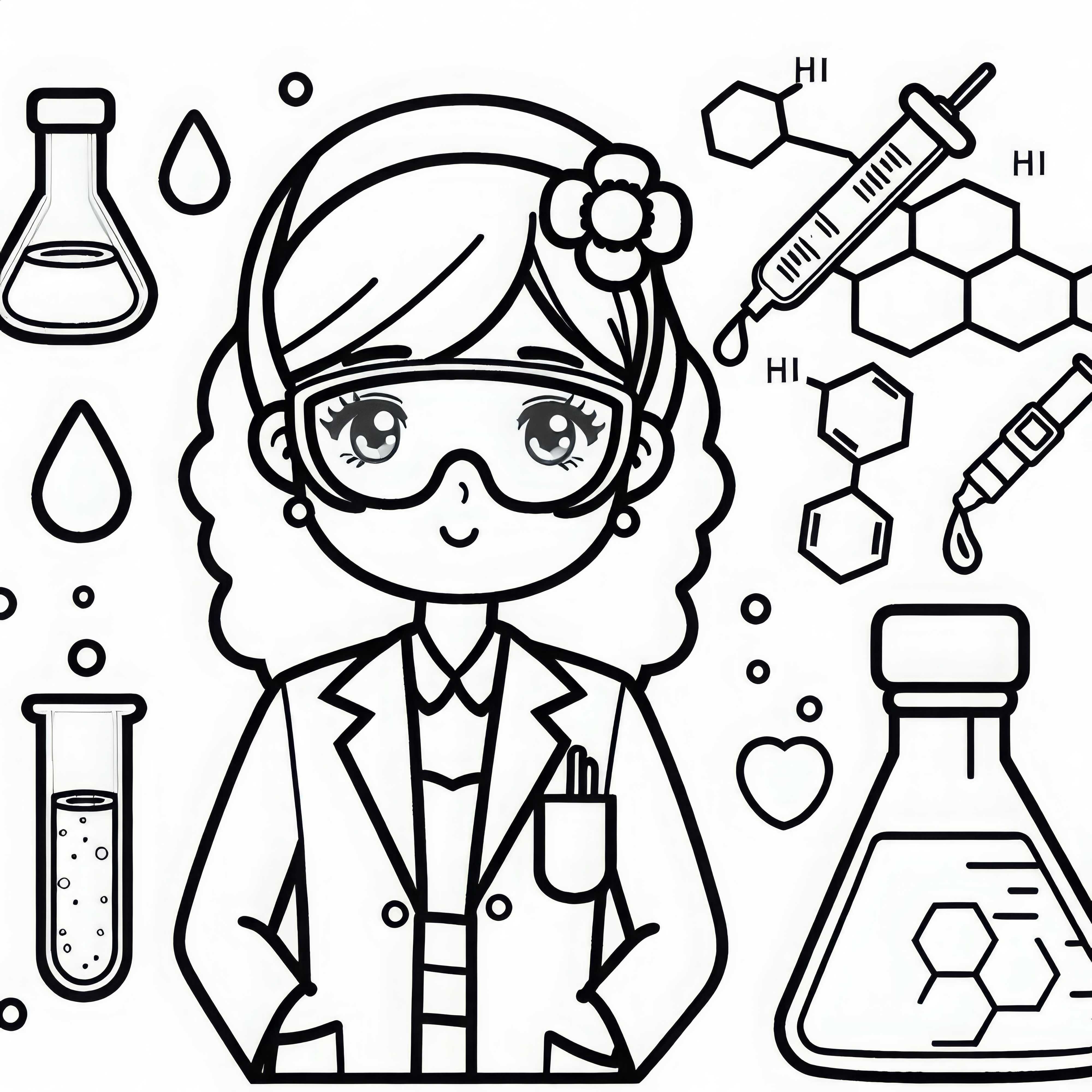 Dibujo para colorear de química gratis