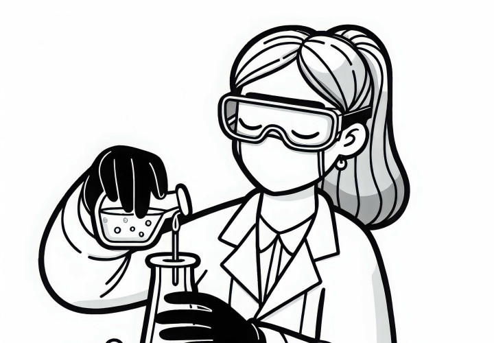 La química neutraliza el ácido con la base - Descargar imagen para colorear gratis