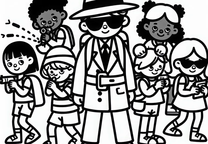 Kinder Spielen Spion Ausmalbild Kostenlos
