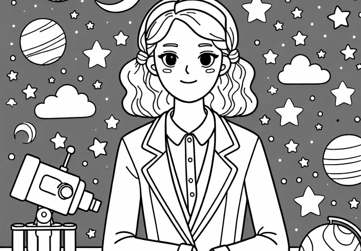 Astronomin Malvorlage Gratis Download