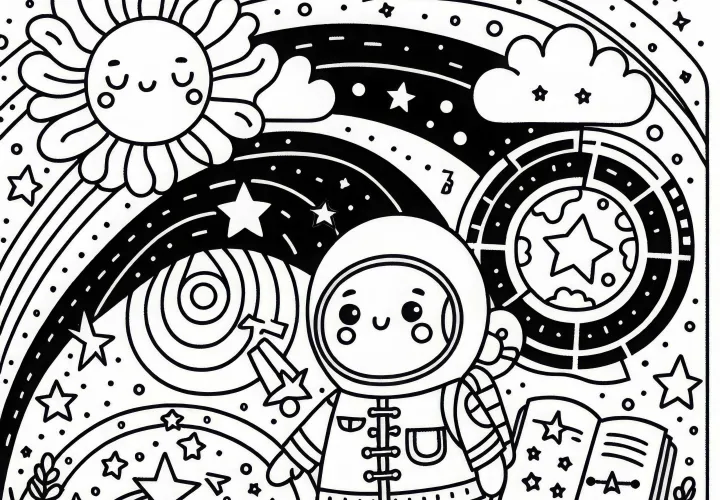 Universum Ausmalbild Einfach Kostenlos