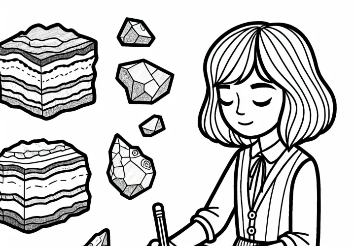 Geologin Zeichnet Felsen Im Notizbuch Malvorlage Gratis