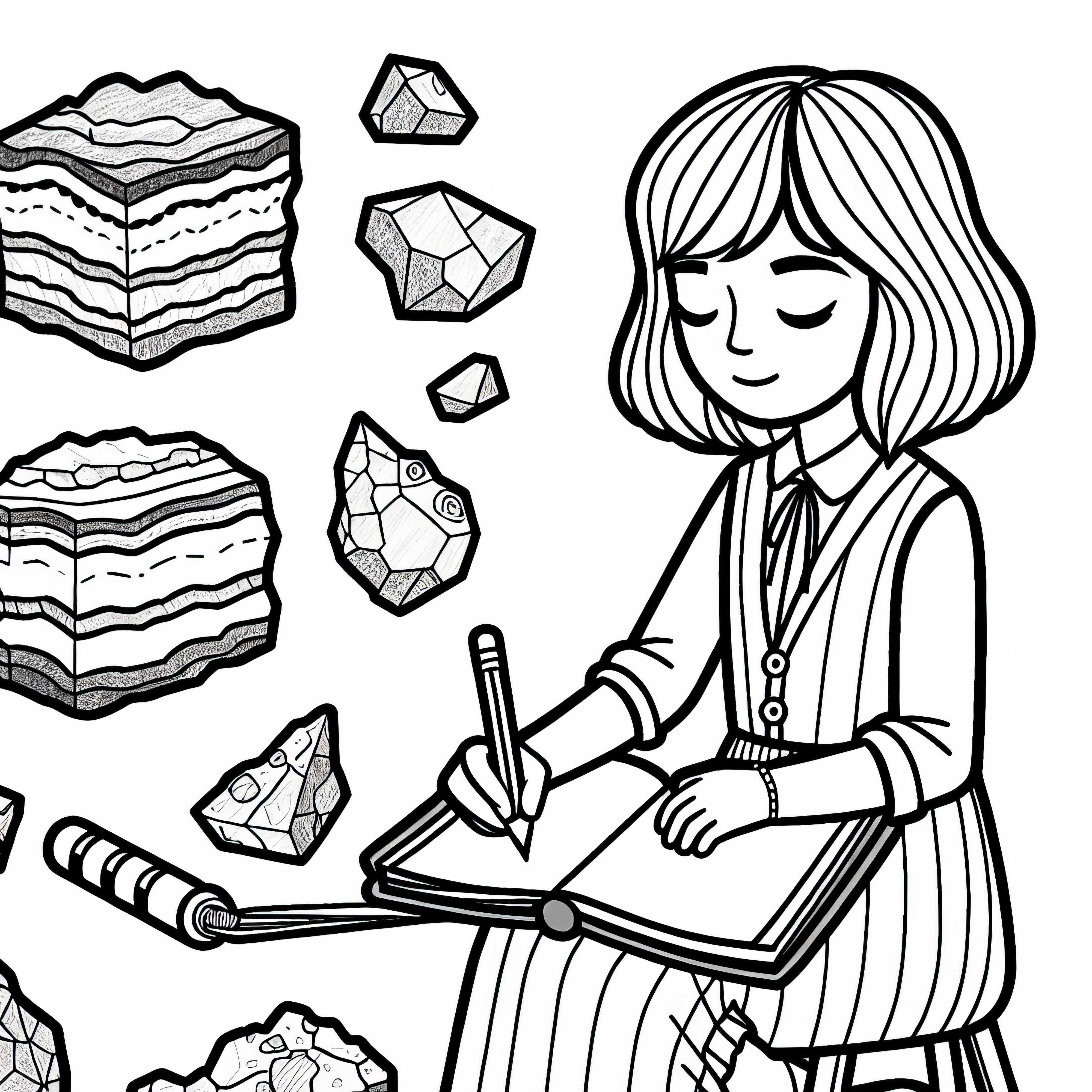 Geologist Draws Rocks In Notebook Coloring Page Free Geologist Draws Rocks in Notebook Coloring Page Free