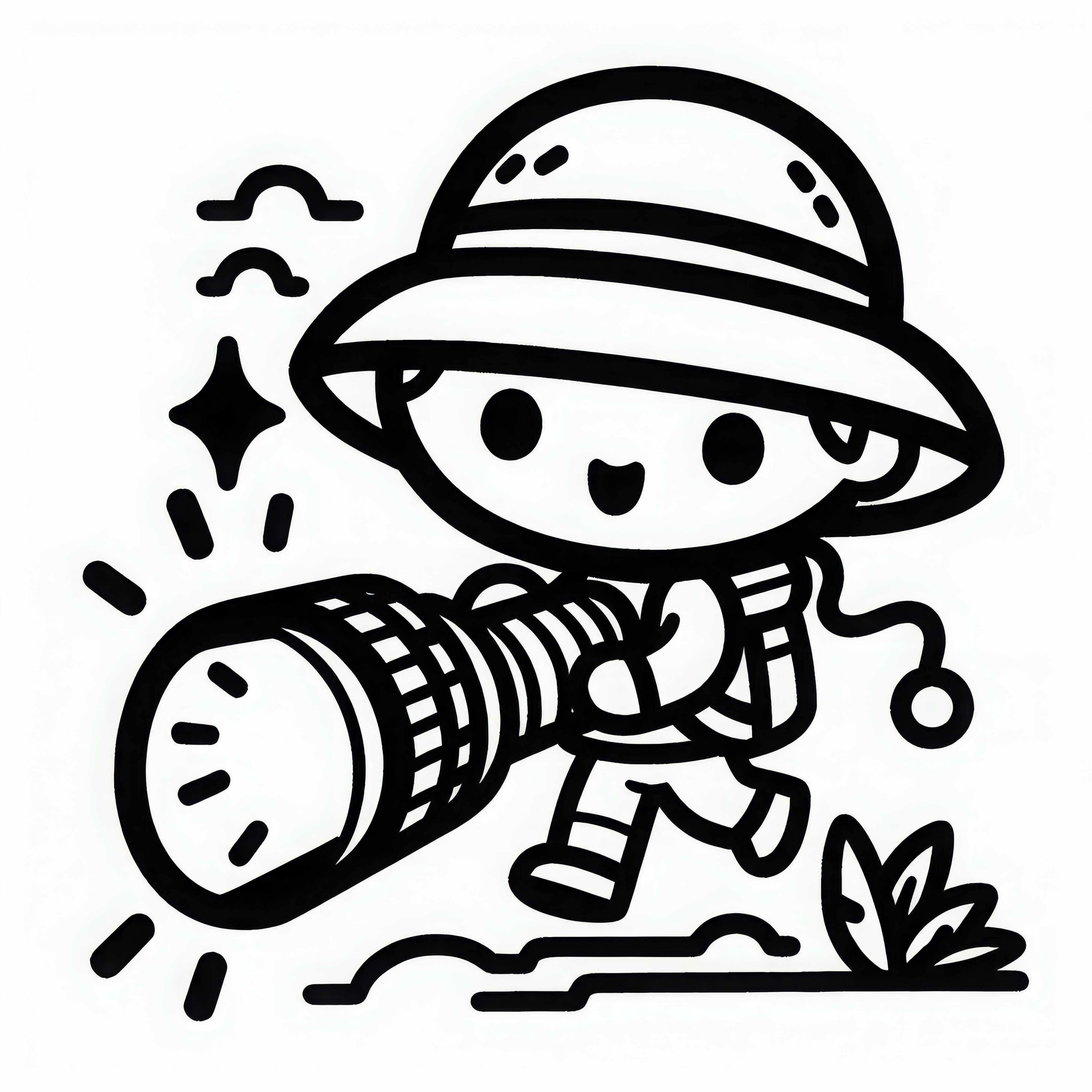 Linterna para buscadores de tesoros - Dibujo para colorear fácil y gratuito