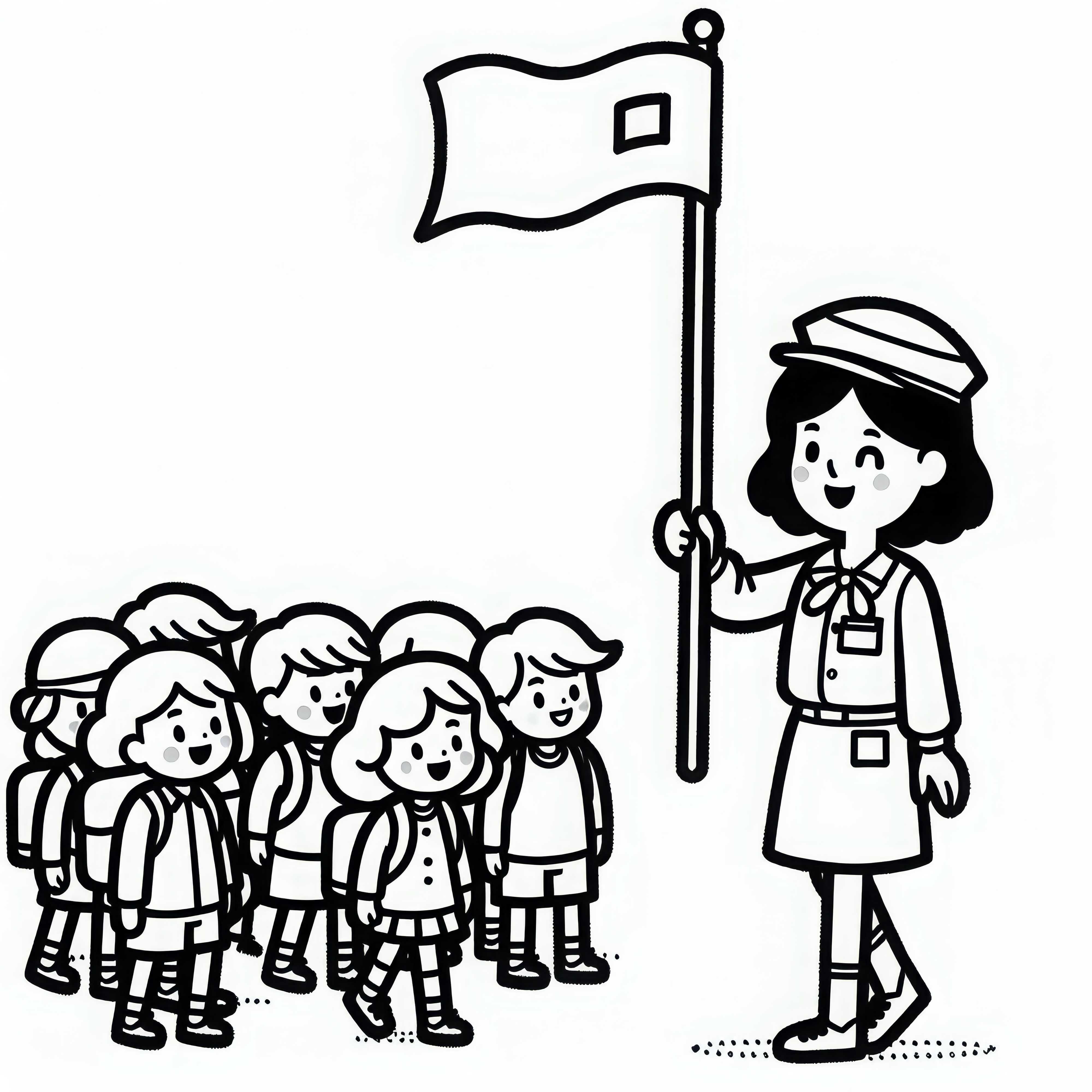 Dibujo para colorear de una guía turística - Descargar gratis y colorear en línea