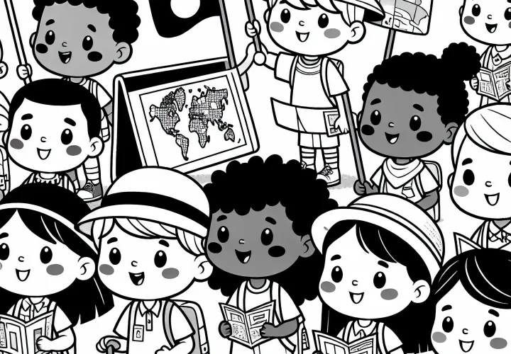 Kinder Spielen Reiseleiter Malvorlage Kostenlos