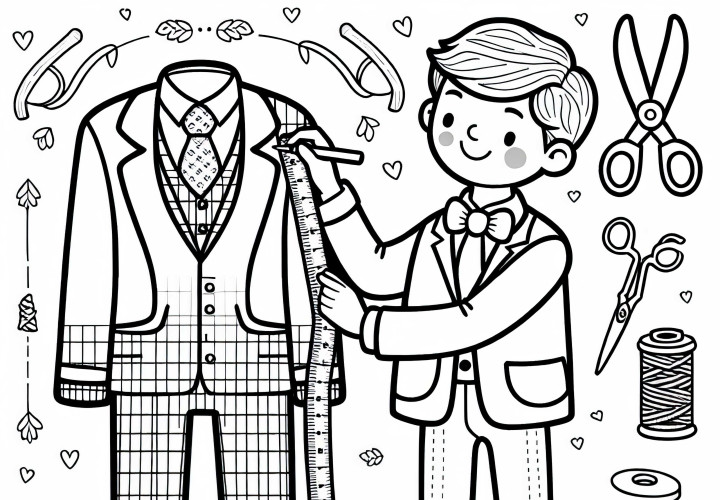 Schneider mede o traje - Desenho para colorir gratuito