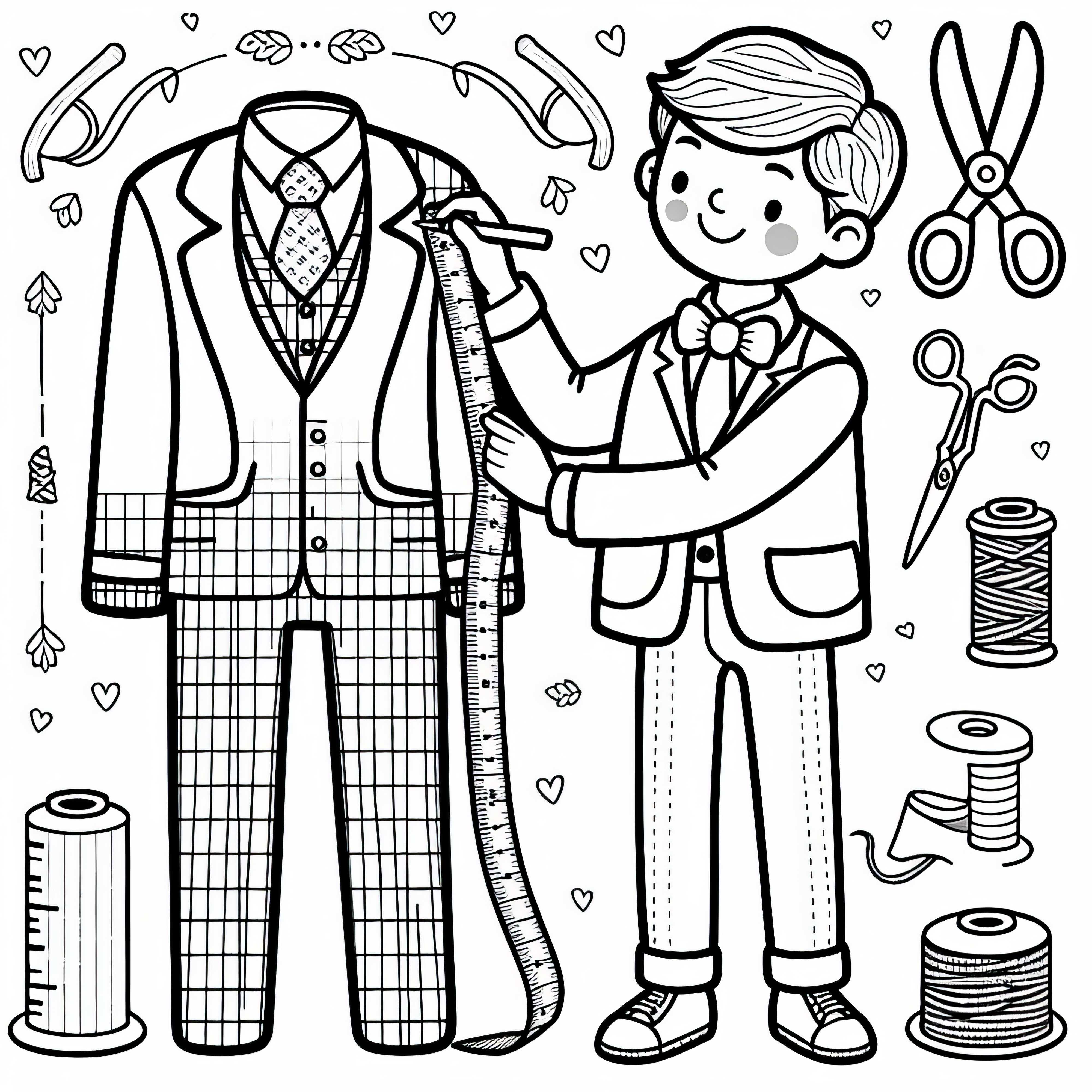 Schneider mede traje - Desenho para colorir grátis