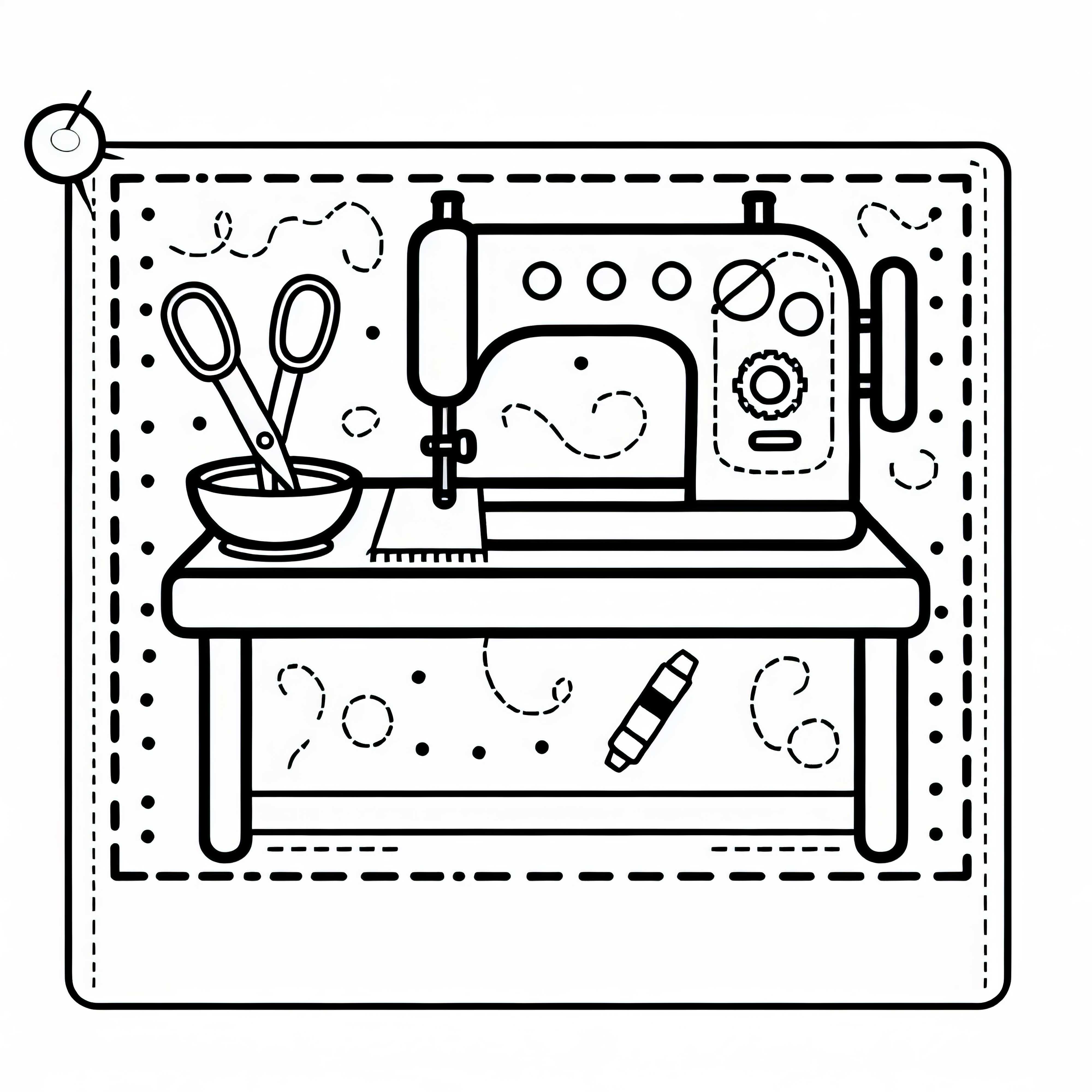 Máquina de costura de um alfaiate - Desenho para colorir gratuito