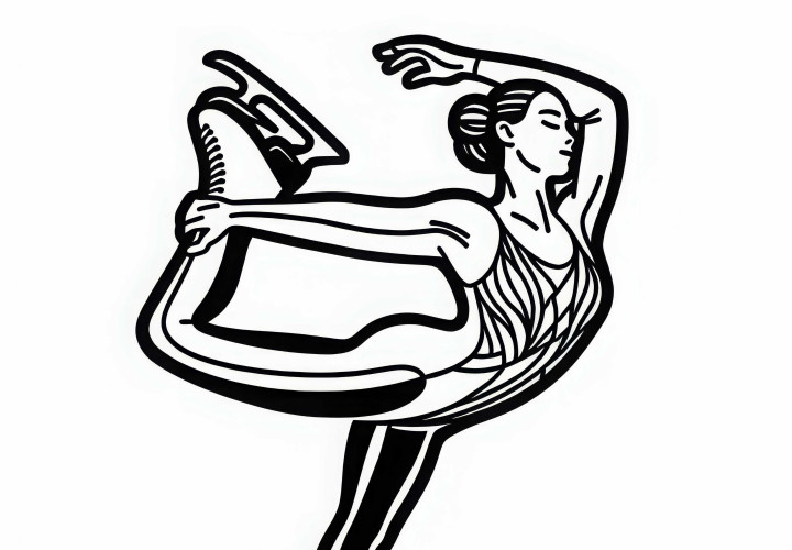 Patinadora artística dibujo para colorear gratis