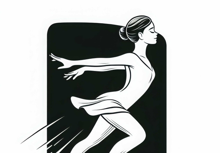 La patinadora artística se desliza elegantemente - Plantilla de pintura gratuita