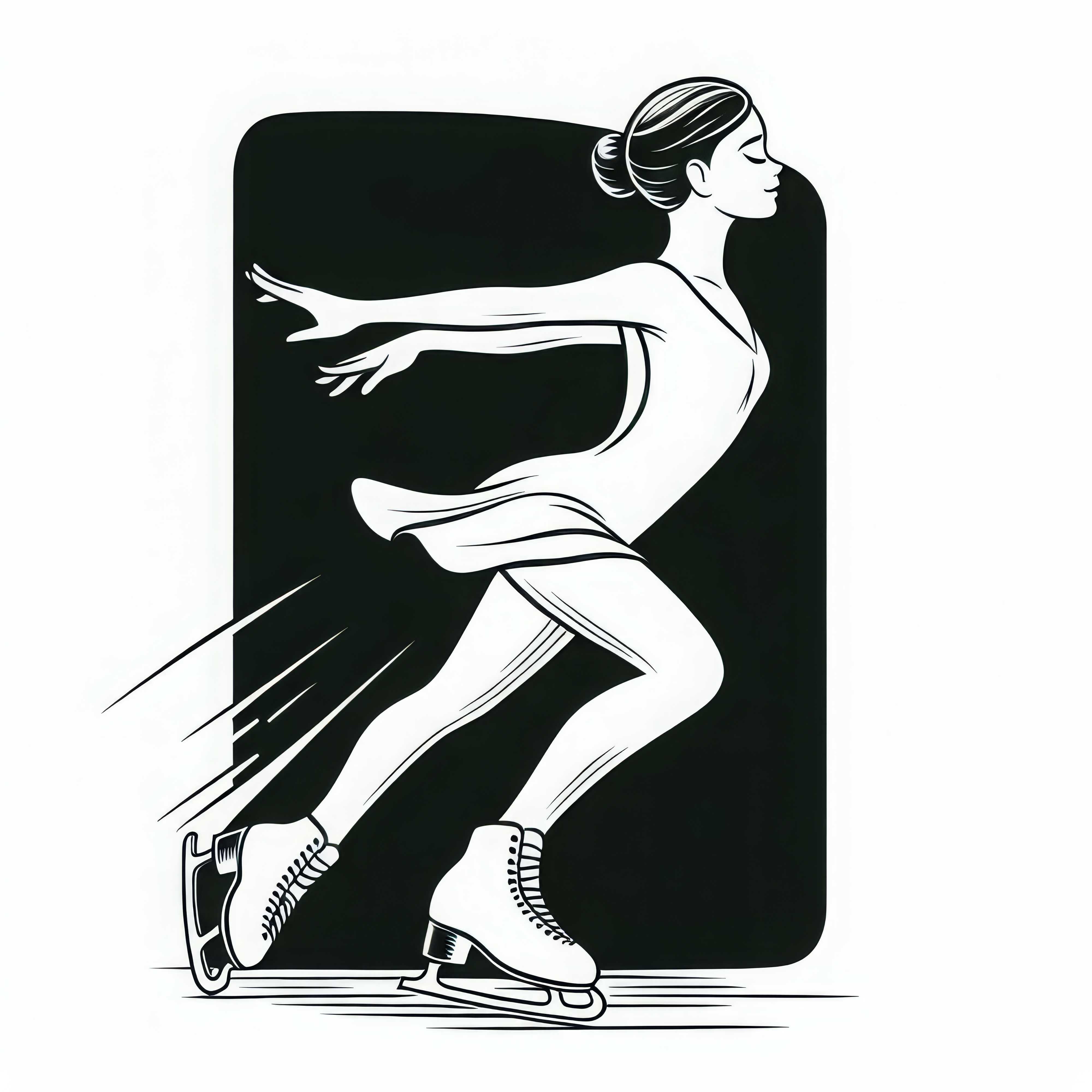 Patinadora artística se desliza elegantemente - Plantilla de color gratuita