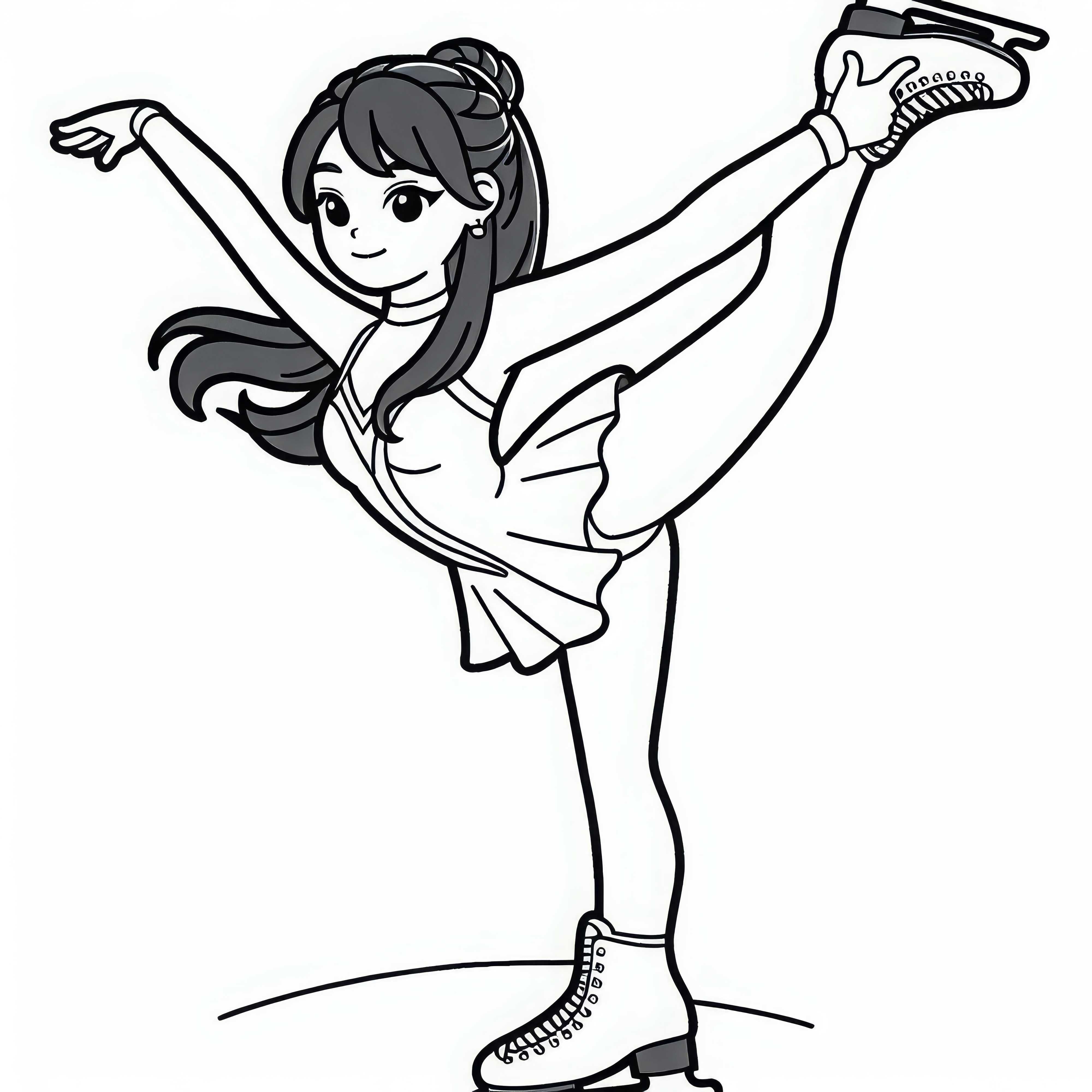 Patinadora artística muestra figura - Dibujo para colorear gratis